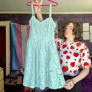 Delia’s Mint Green Sleeveless Lacy Dress